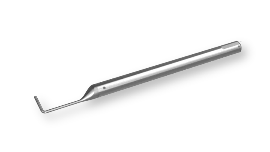 Smart 5-hole probe with L-shaped tip and integrated electronics body