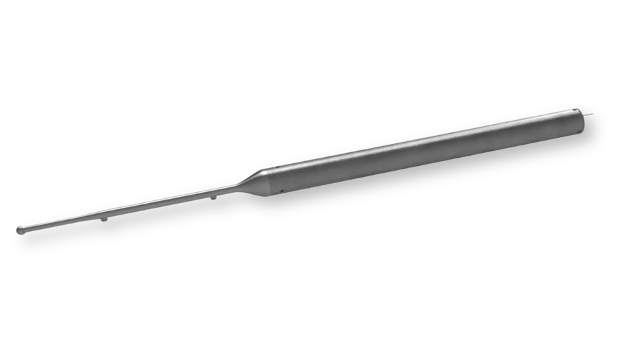 Smart omnidirectional probe with straight stem and integrated electronics body
